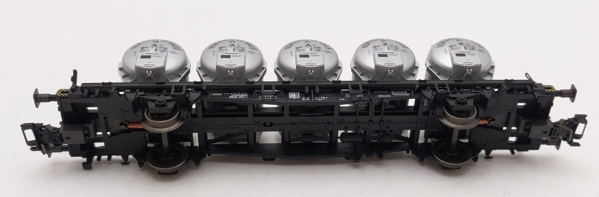 Marklin 4853 HO Scale Deutsche Bahn Flatcar w/5 Haus to Haus Containers LN/Box
