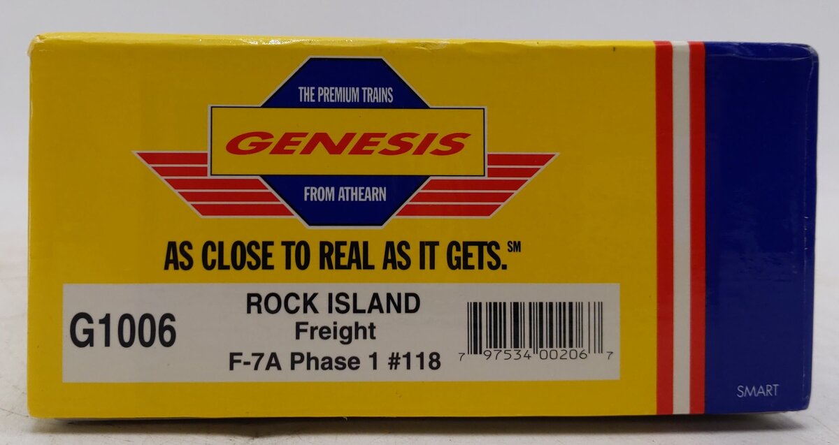 Athearn G1006 HO Scale Rock Island F-7A Phase I Freight Diesel Locomotive #118 EX/Box