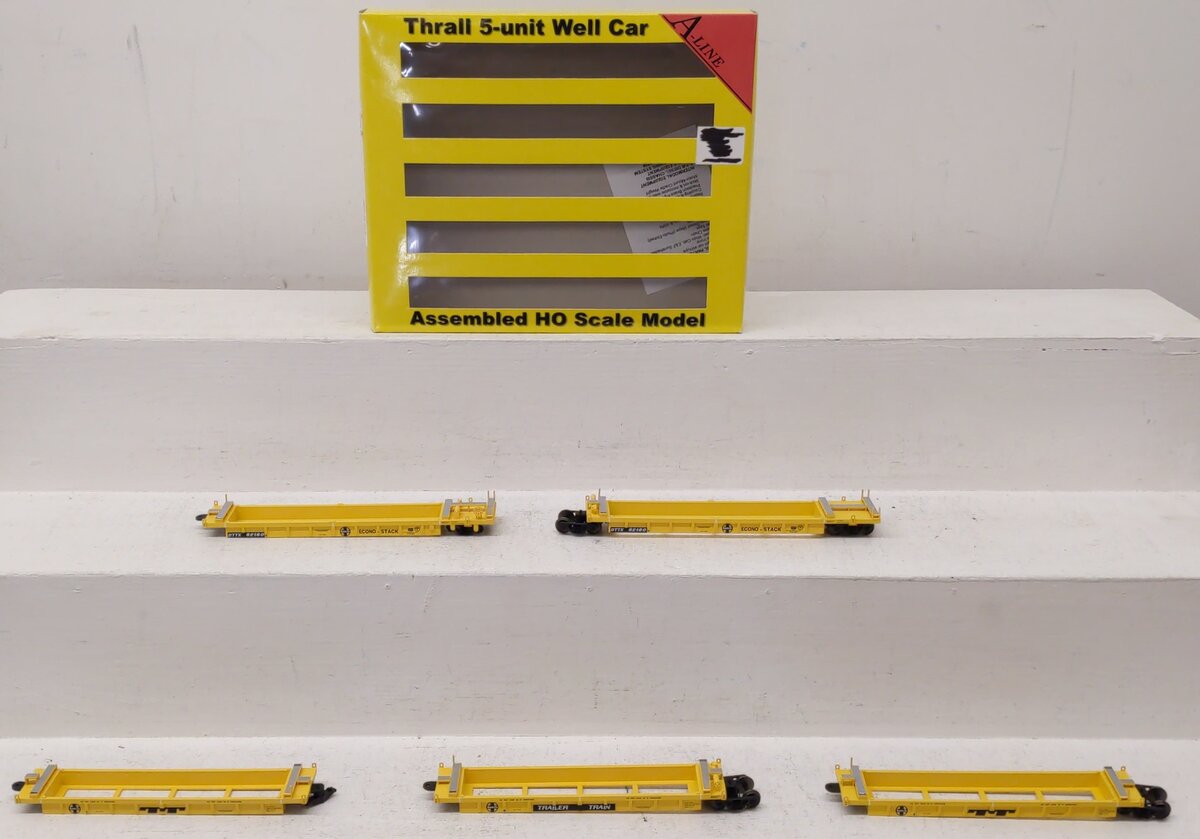 InterMountain 47304 HO Santa Fe Trailer-Train Thrall 5-Unit Well Car Set VG/Box