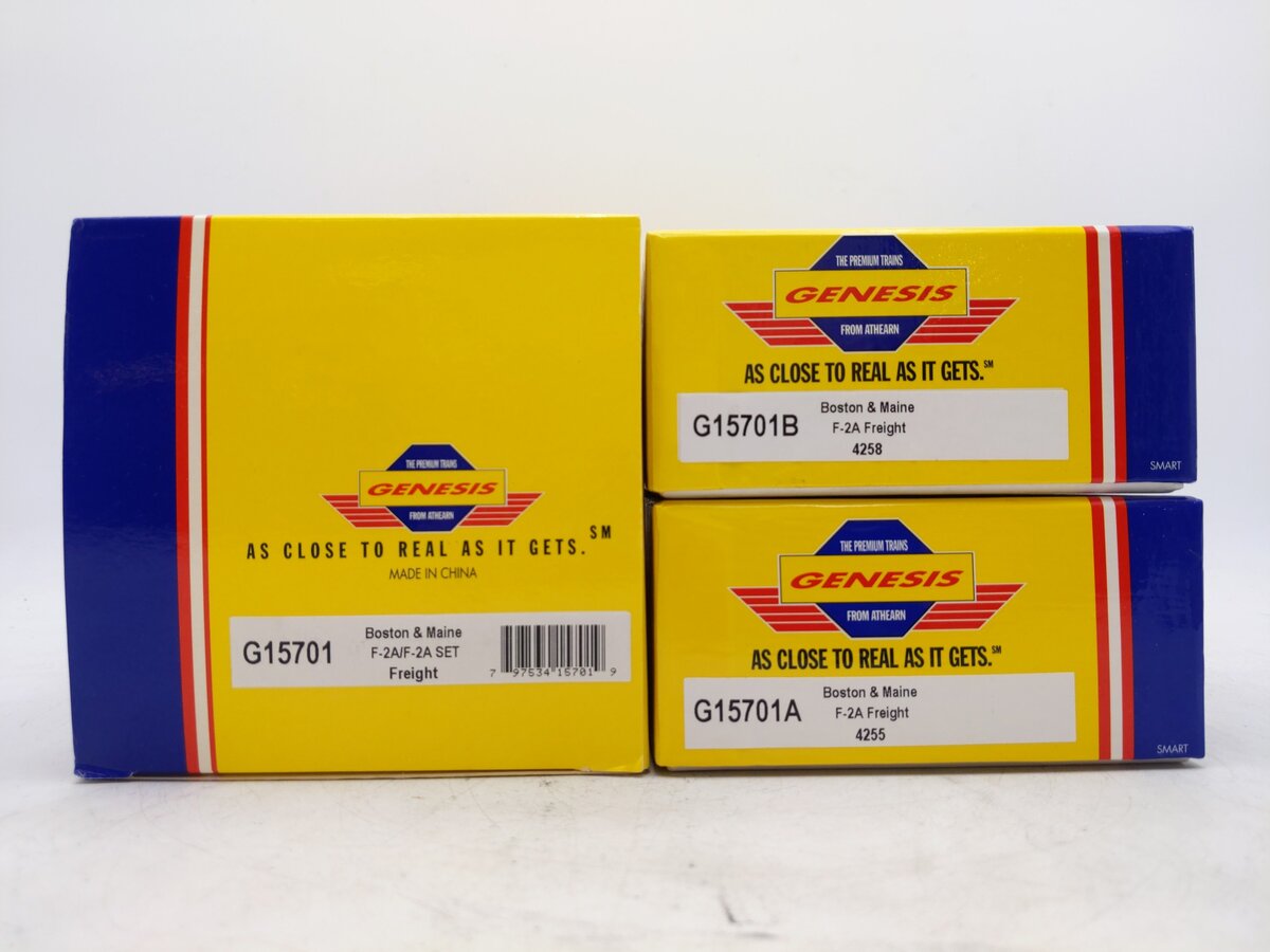 Athearn G15701 HO Boston & Maine F-2A/F-2A Set #4255 & #4258 EX/Box