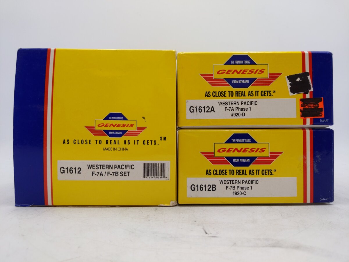 Athearn G1612 HO Western Pacific F-7AB Ph1 Diesel Locomotives #920-D/#920-C EX/Box