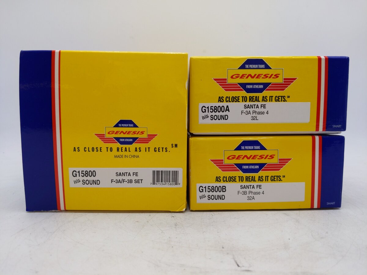 Athearn G15800 HO Scale Santa Fe EMD F3 AB Diesel Set w/DCC & Sound EX/Box