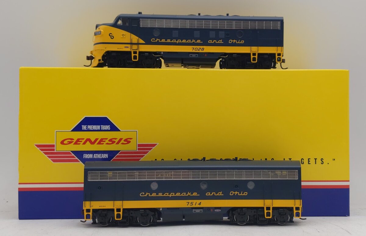 Athearn G22004 HO Scale Chesapeake & Ohio EMD F7 AB Diesel Set LN/Box