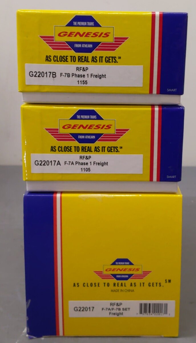 Athearn GG22017 HO Scale RF&P F7A/F7B Diesel AB Set #1155 & #1105 EX/Box