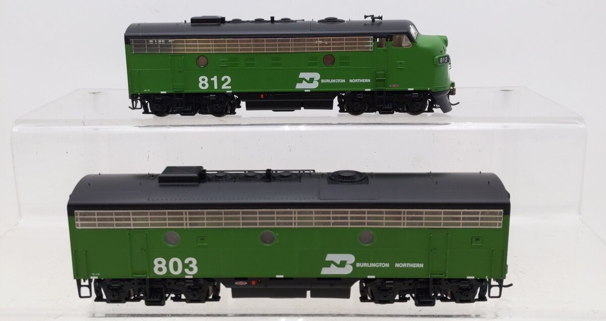 Athearn G22027 HO Burlington Northern F-9AB Phase I Freight Diesel Set #812, 803 EX/Box