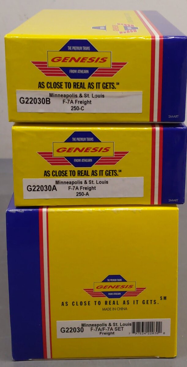 Athearn G22030 HO Scale F-7A Freight Locomotive Set 250-A & 250-C EX/Box
