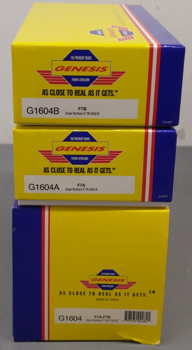 Athearn G1604 HO Scale Great Northern F7A-F7B Diesel Locomotive Set #452A & 452B EX/Box