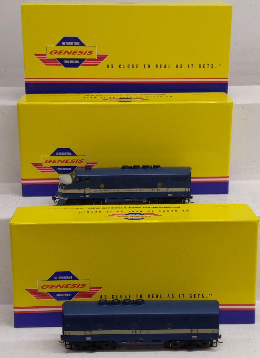 Athearn G2508 HO Scale Missouri Pacific F3A&B Diesel Locomotive Set (Set of 2) EX/Box
