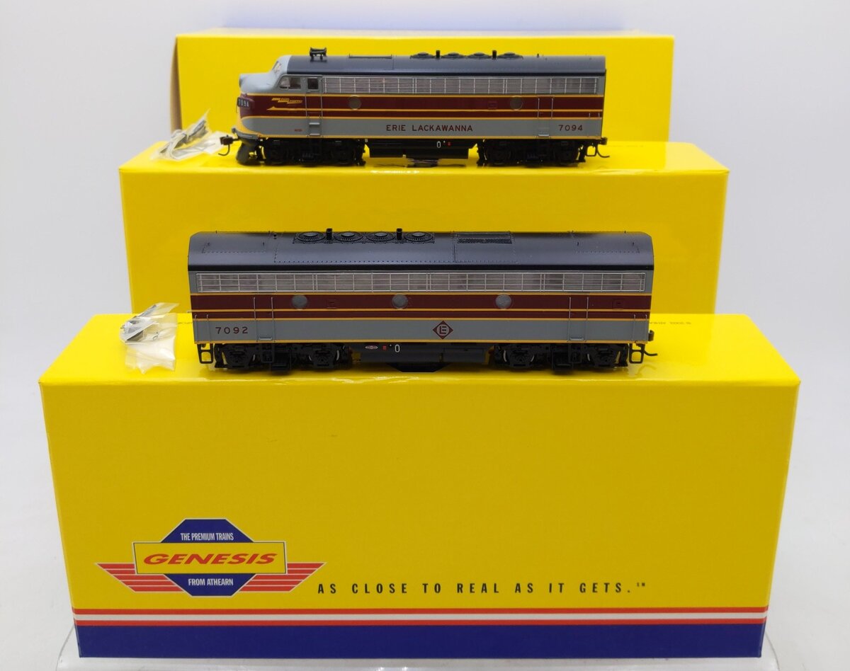 Athearn G2513 HO Scale Erie Lackawanna F-3A/F-3B Diesel Locomotive Set EX/Box