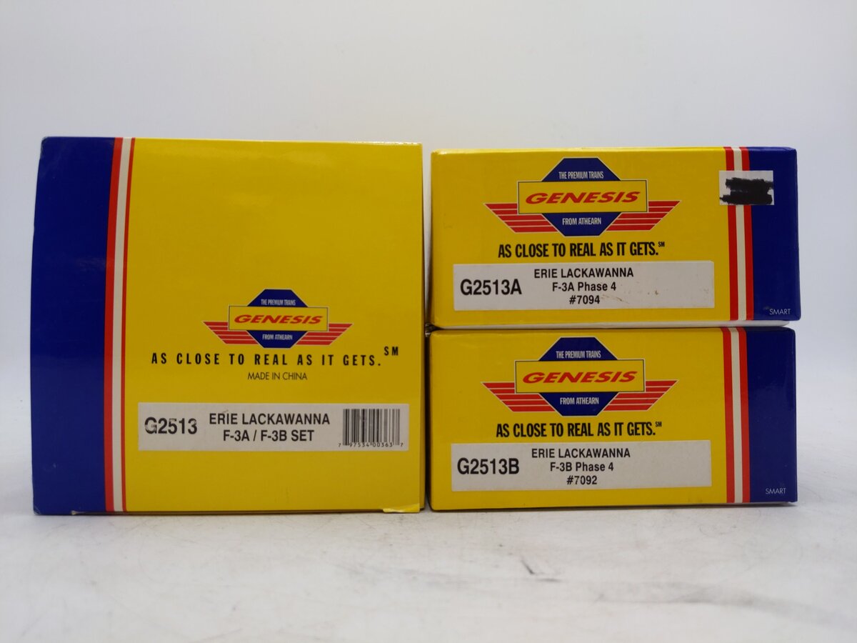 Athearn G2513 HO Scale Erie Lackawanna F-3A/F-3B Diesel Locomotive Set EX/Box