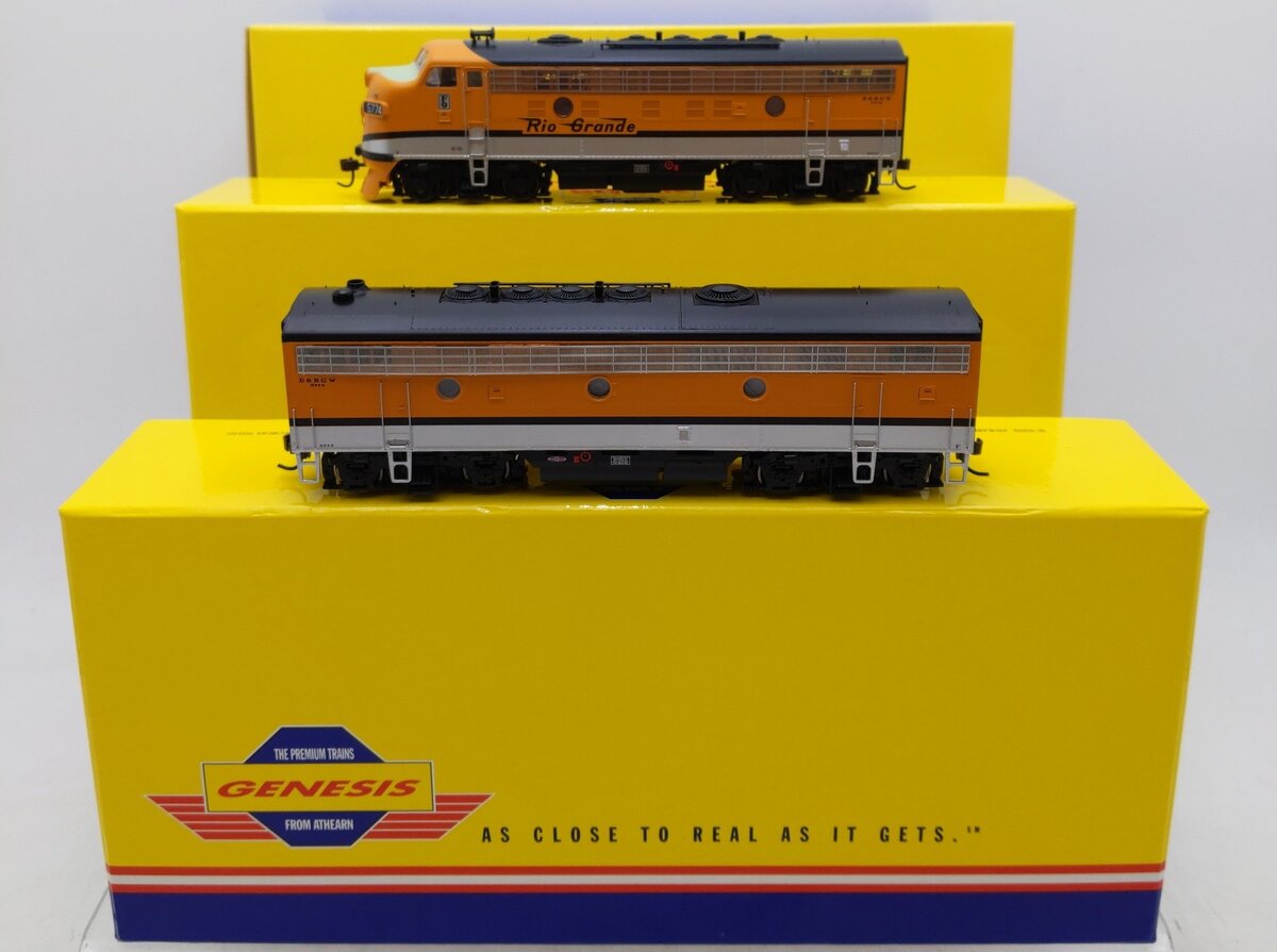 Athearn G3202 HO Scale D&RGW F-9A/B Diesel Locomotive Set EX/Box