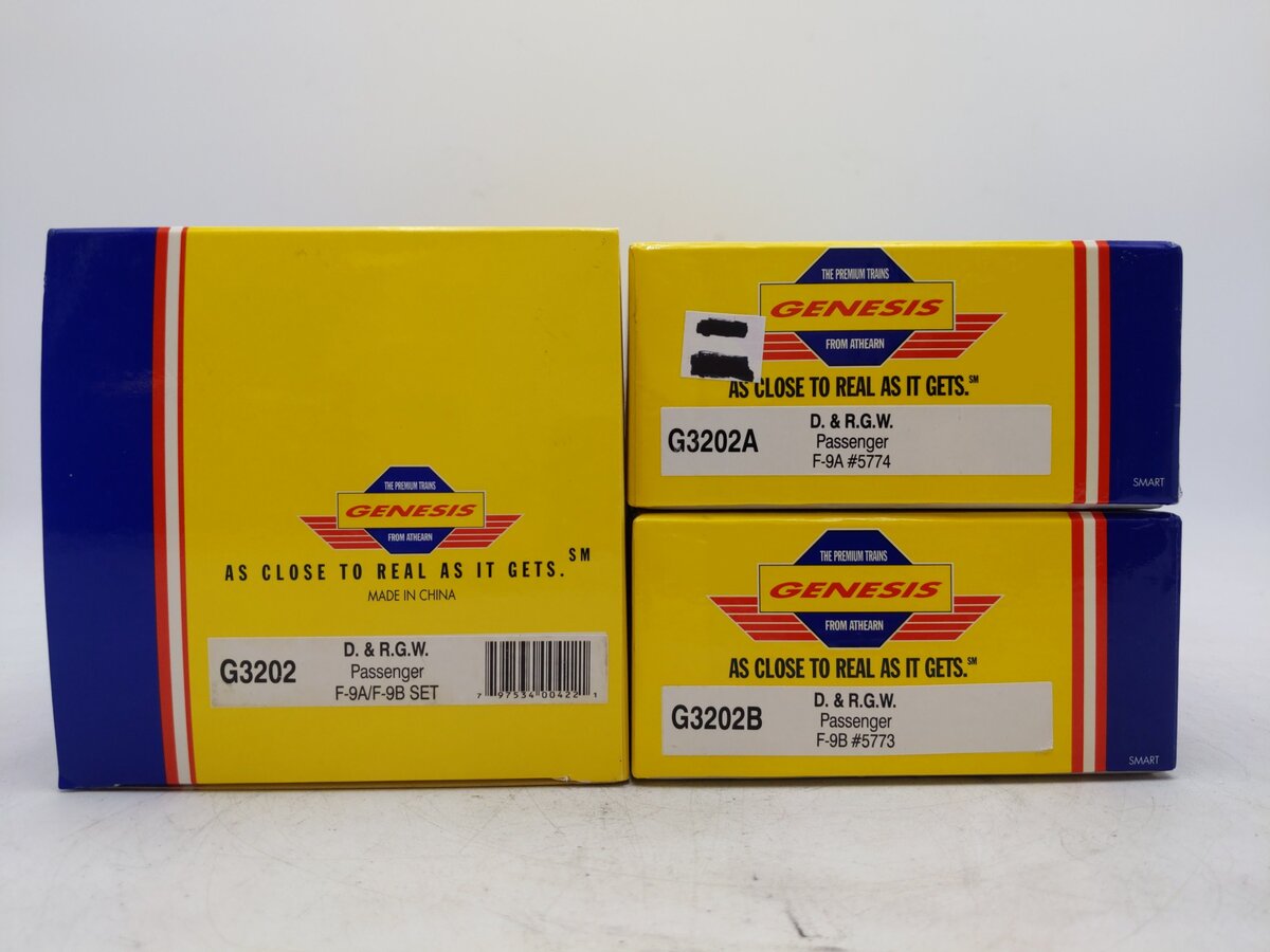 Athearn G3202 HO Scale D&RGW F-9A/B Diesel Locomotive Set EX/Box