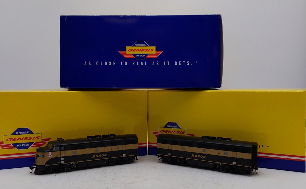 Athearn G2516 HO Monon F-3A/ F3-B Diesel Locomotive Set # 65B/ 63C LN/Box