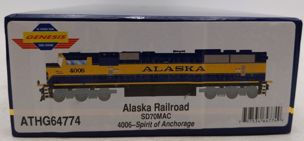 Athearn ATHG64774 HO Scale Alaska Railroad SD70MAC Diesel Locomotive #4006 EX/Box