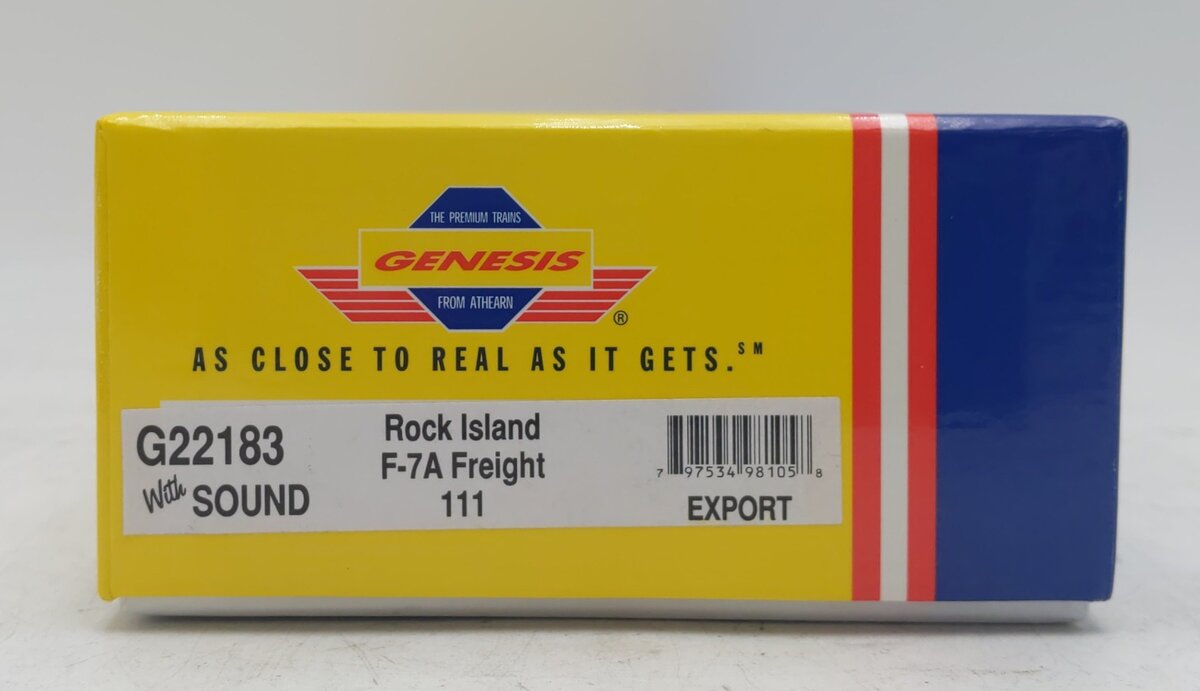 Athearn G22183 HO Scale Rock Island F7A Diesel Locomotive #111 w/DCC & Sound NIB
