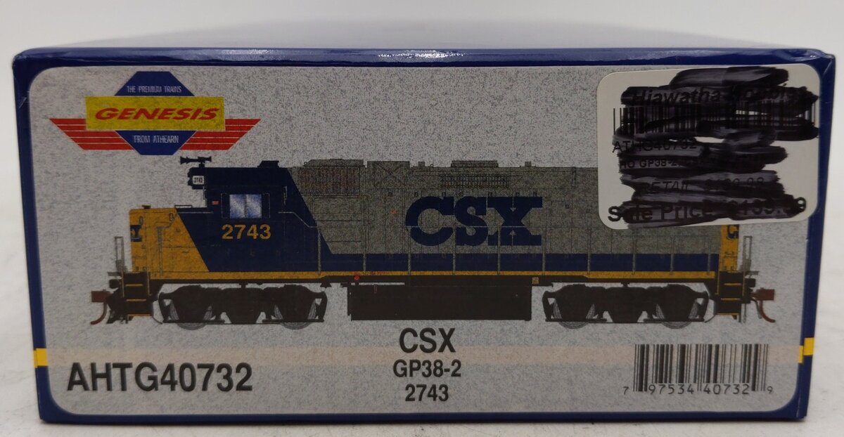 Athearn AHTG40732 HO Scale GP38-2 CSX Locomotive #2743 EX/Box