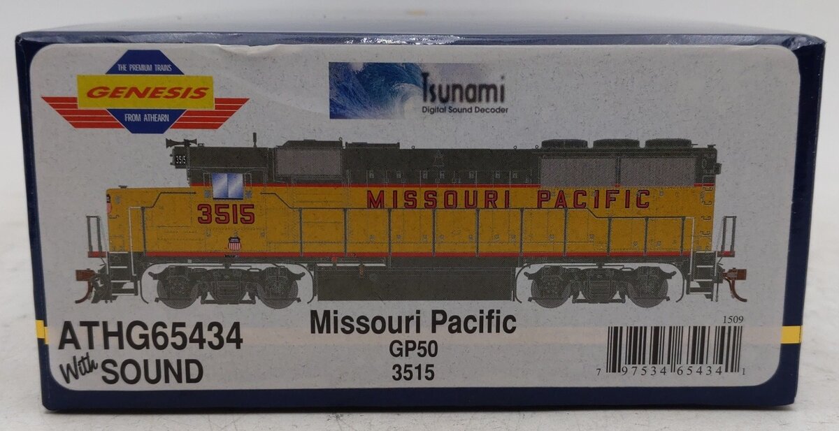 Athearn G65434 HO Missouri Pacific GP50 Diesel Locomotive with DCC & Sound #3515 LN/Box