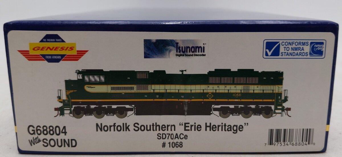 Athearn G68804 HO Norfolk Southern Heritage Erie SD70ACe #1068 w/DC/DCC/Sound LN/Box