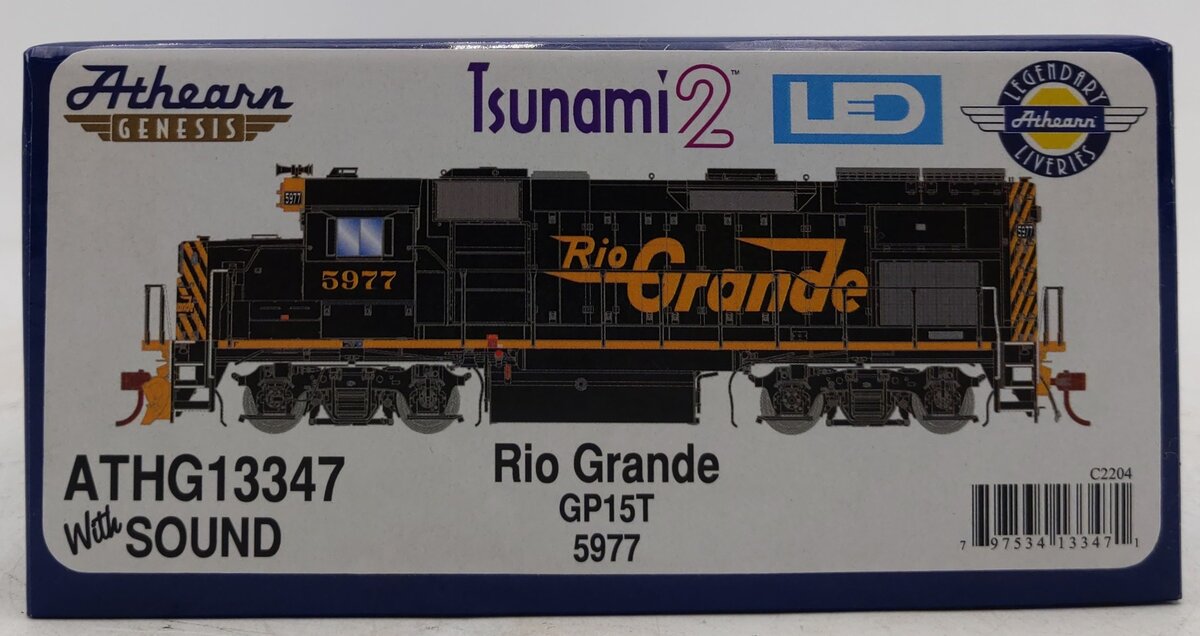 Athearn GP15T HO Rio Grande Locomotive ATHG13347 W/ Sound #5977 LN/Box