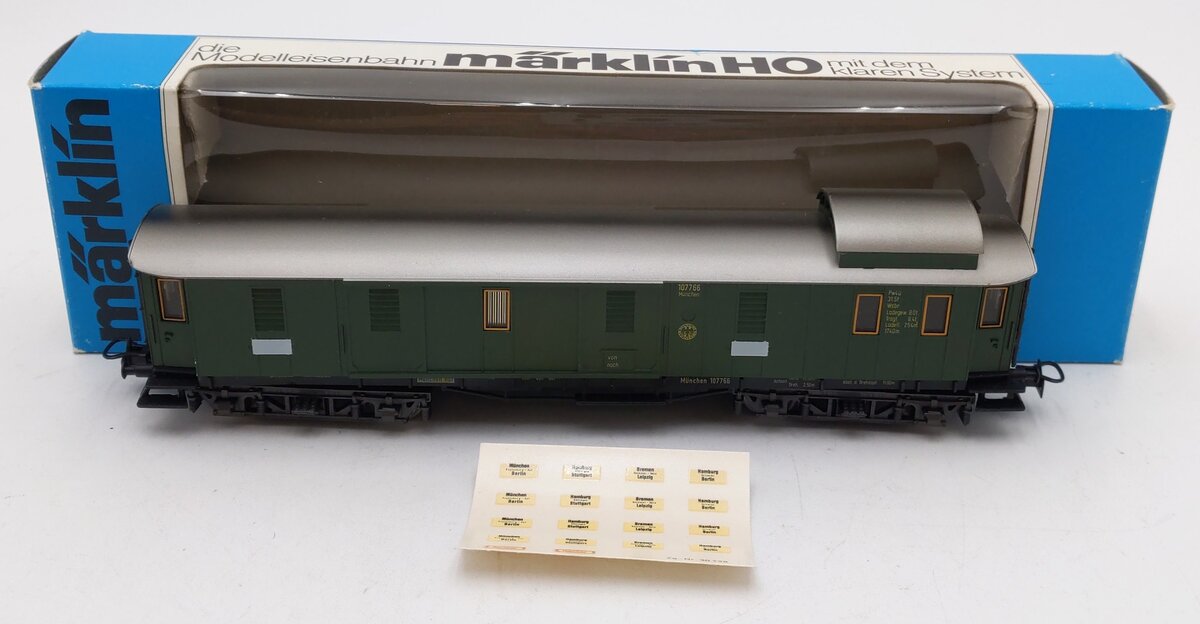 Marklin 4137 HO Scale Munchen Baggage Car #107766 EX/Box