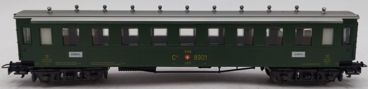 Marklin 4138 HO Scale Zurich Swiss Federal Railways SBB C4 Passenger Car #8901 EX/Box
