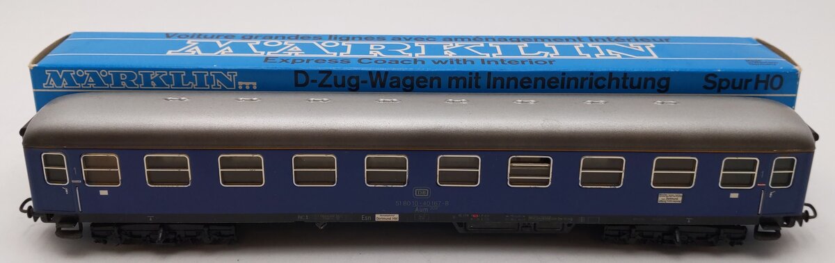 Marklin 4051 HO Scale Express Coach w/ Interior EX/Box