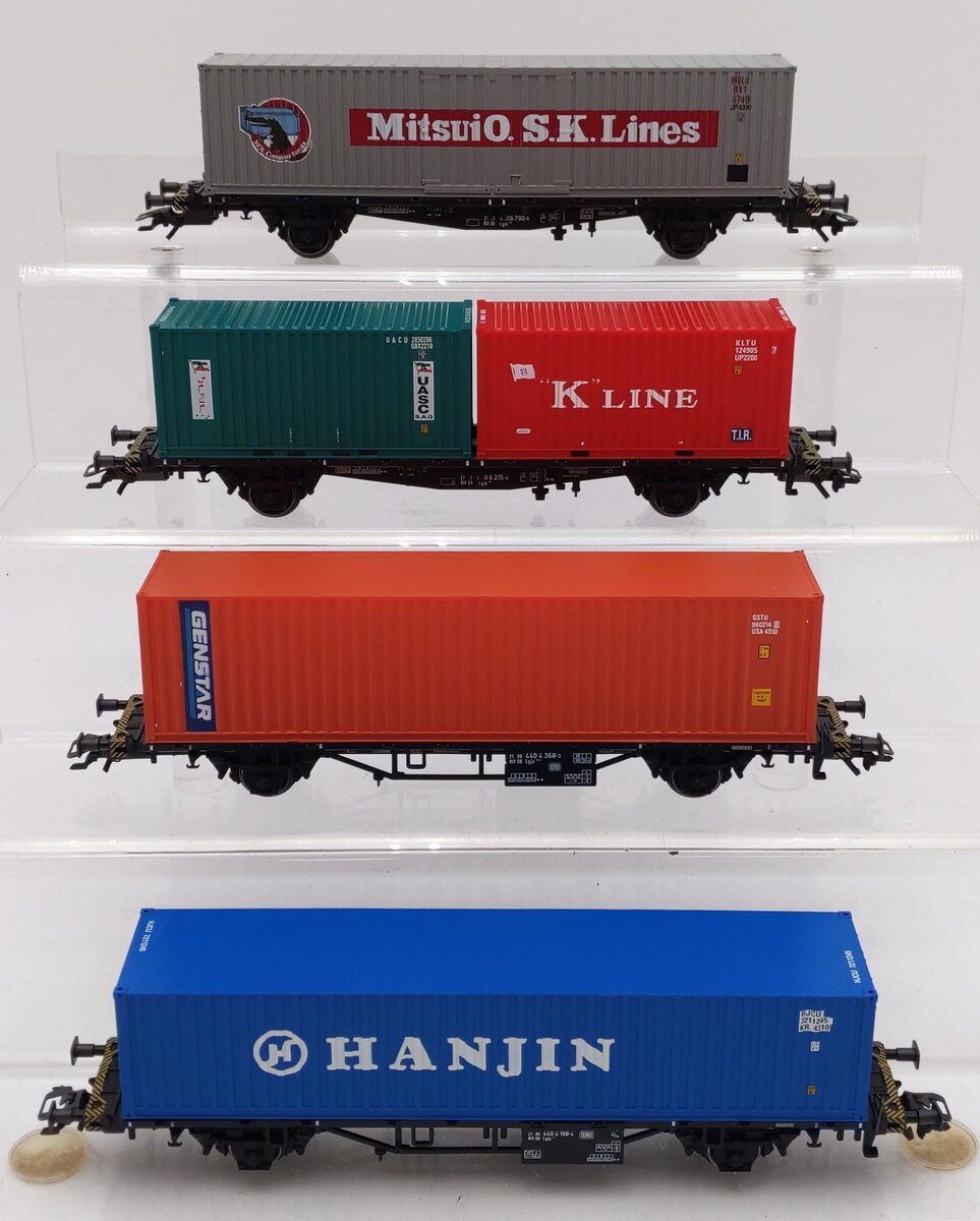 Marklin 4515 HO Scale “Container Transport“ Car Set (Set of 4) LN/Box