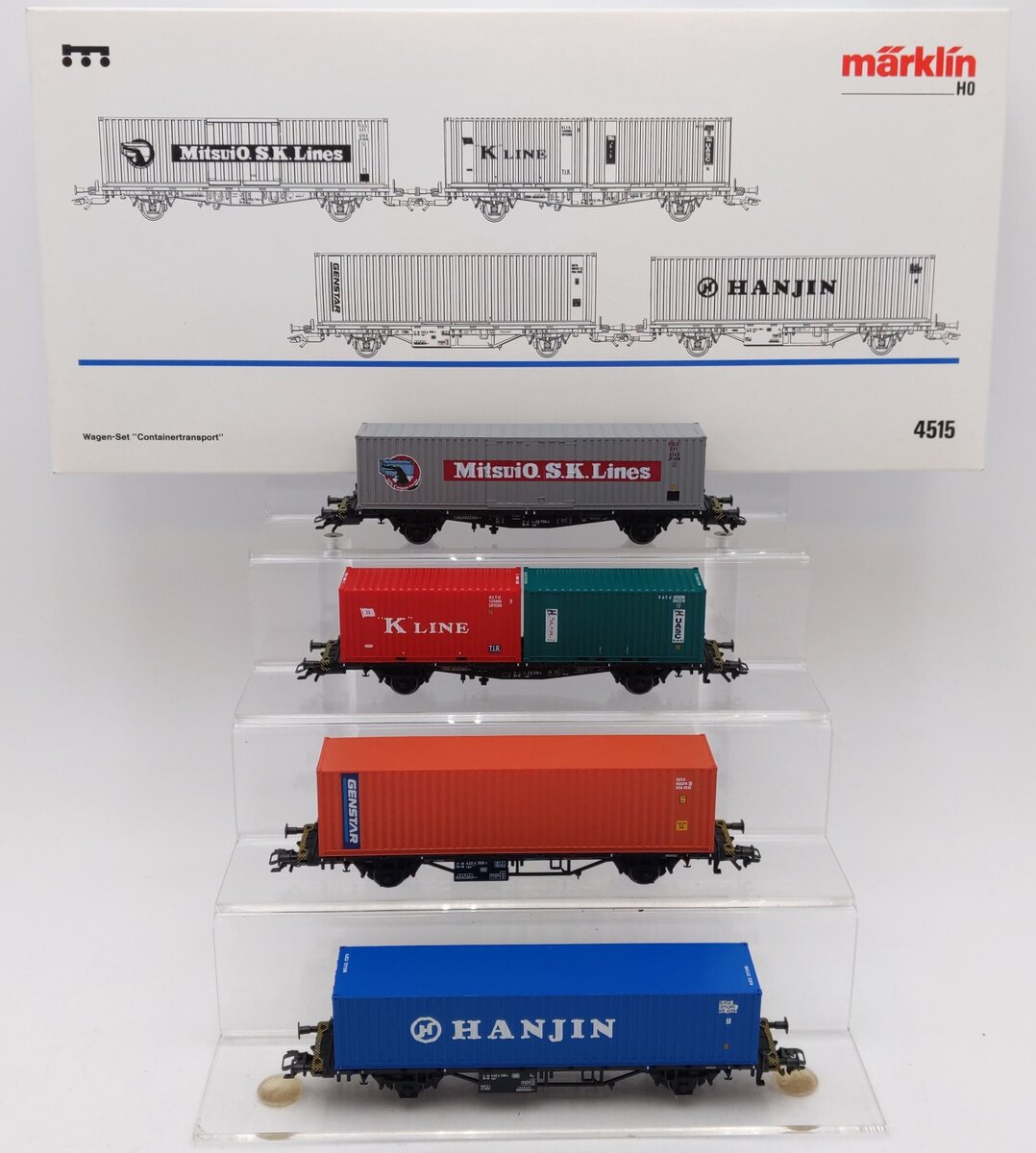 Marklin 4515 HO Scale “Container Transport“ Car Set (Set of 4) LN/Box