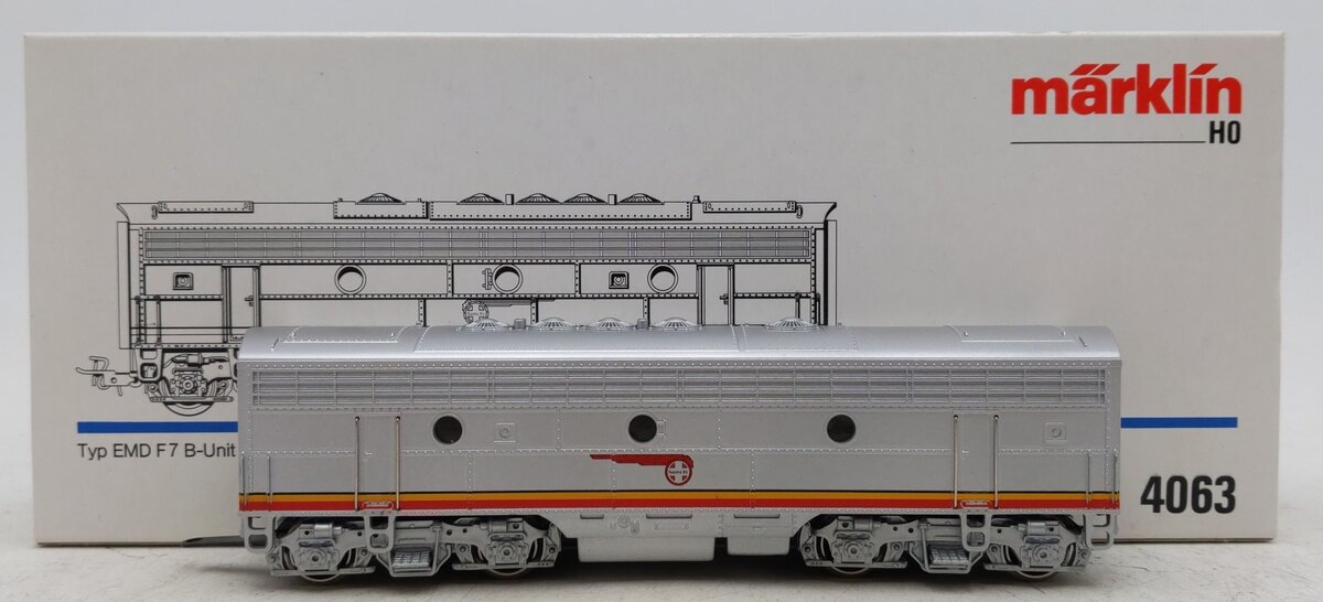 Marklin 4063 HO Scale Santa Fe EMD F-7  B Unit Diesel Locomotive LN/Box