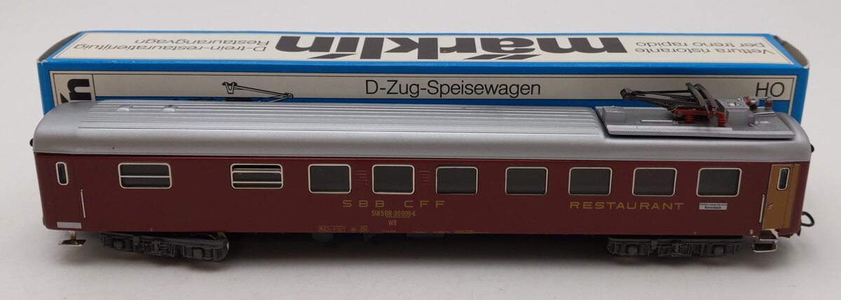 Marklin 4068 HO Scale Swiss Railways Express Restaurant Car EX/Box