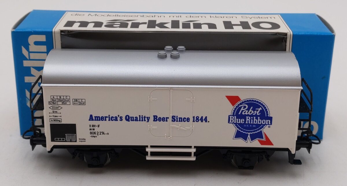Marklin 4569 HO Scale Pabst Blue Ribbon Beer Car LN/Box