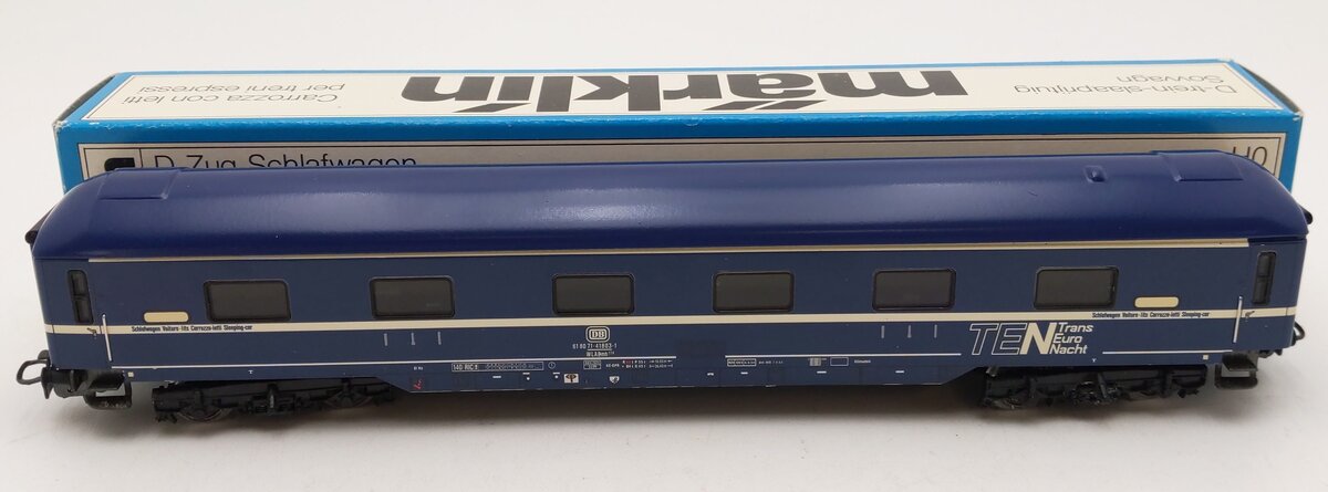 Marklin 4130 HO Scale DB Trans Euro Nacht Sleeping Passenger Car EX/Box