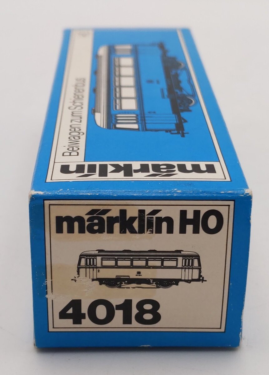Marklin 4018 HO Scale Lighted DB Railbus Trailer #995 552-0 EX/Box