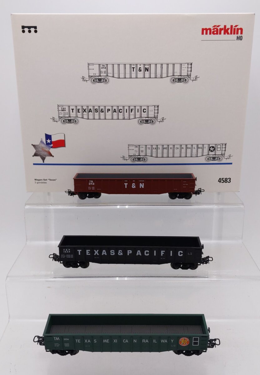 Marklin 4583 HO Scale Texas 3-Car Gondola Set LN/Box