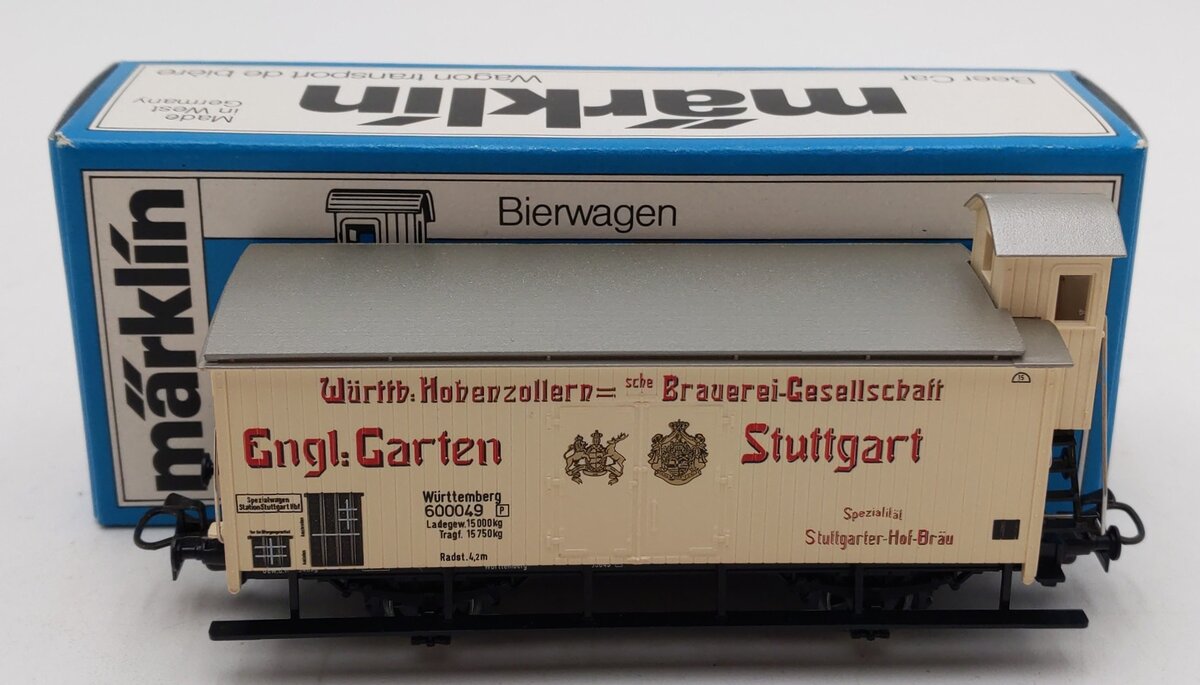 Marklin 4677 HO Scale Engl:Garten Stuttgart Beer Wagon Car #600049 LN/Box