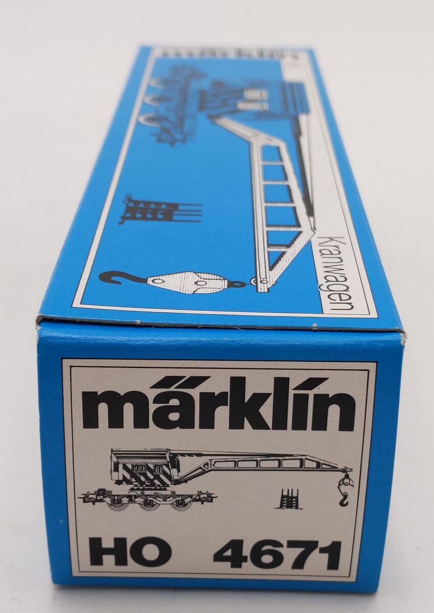 Marklin 4671 HO Scale Crane Car with Operating Crane EX/Box