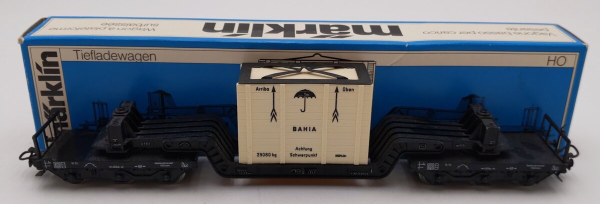 Marklin 4618 DB Depressed Center Flatcar w/ Crate Load EX/Box