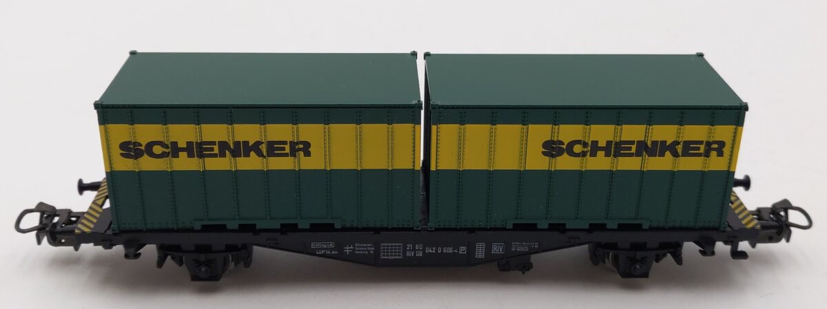 Marklin 4764 HO Scale Schenker Flat Car w/ Containers EX/Box