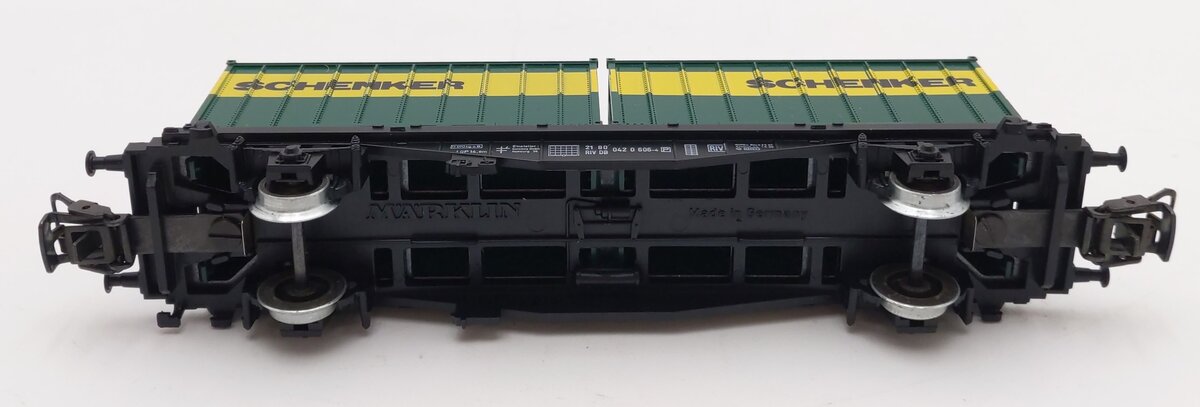 Marklin 4764 HO Scale Schenker Flat Car w/ Containers EX/Box