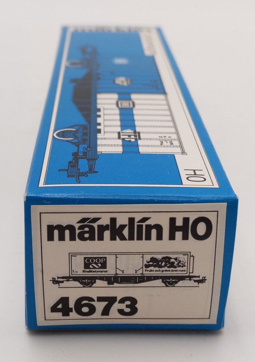 Marklin 4673 HO Scale Flatcar w/COOP Container Load LN/Box