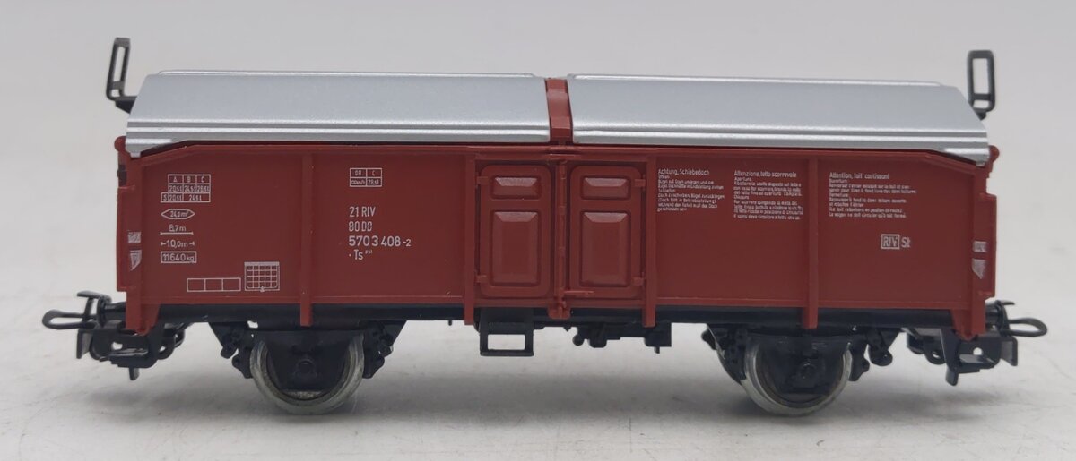 Marklin 4619 HO Scale Two Compartment Hinged Roof Gondola EX/Box