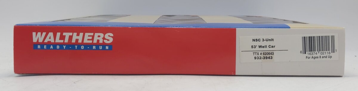 Walthers 932-3943 HO Scale TTX NSC 53' Well Car 3-Unit #620643 (Set of 3) LN/Box