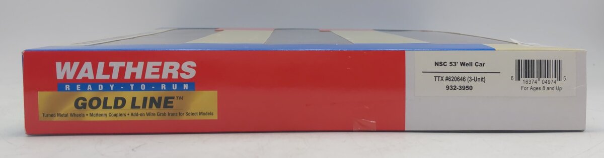 Walthers 932-3950 HO Scale TTX NSC 53' Well Cars #620646 (Set of 3) EX/Box