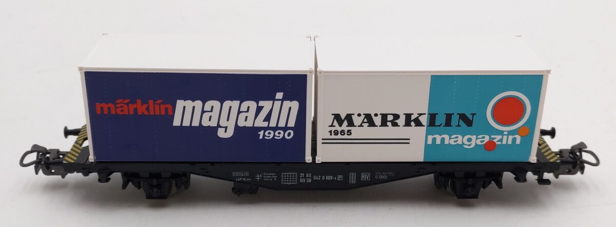 Marklin 84670 HO Scale Flat Car w/Two Containers EX/Box