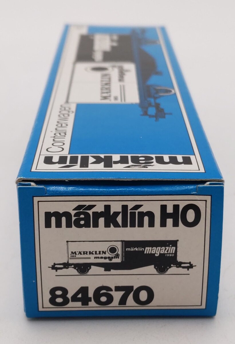 Marklin 84670 HO Scale Flat Car w/Two Containers EX/Box