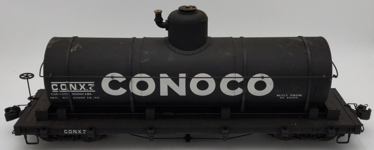 AMS AM31-480 G Scale Tank Car Conoco - Black #7 - Metal Wheels VG/Box