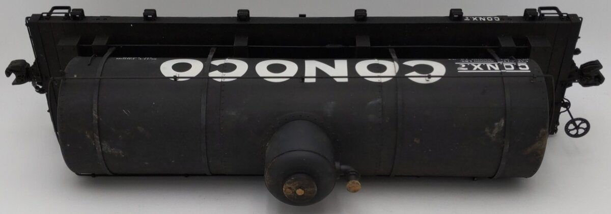 AMS AM31-480 G Scale Tank Car Conoco - Black #7 - Metal Wheels VG/Box