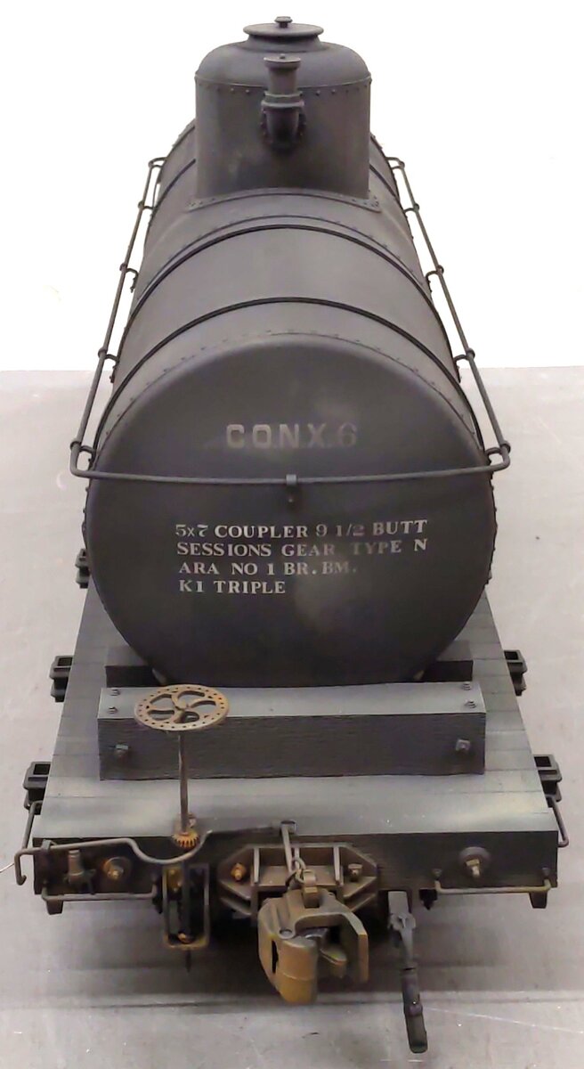 AMS AM31-480 G Scale Tank Car Conoco - Black #6 - Metal Wheels - Custom/Box