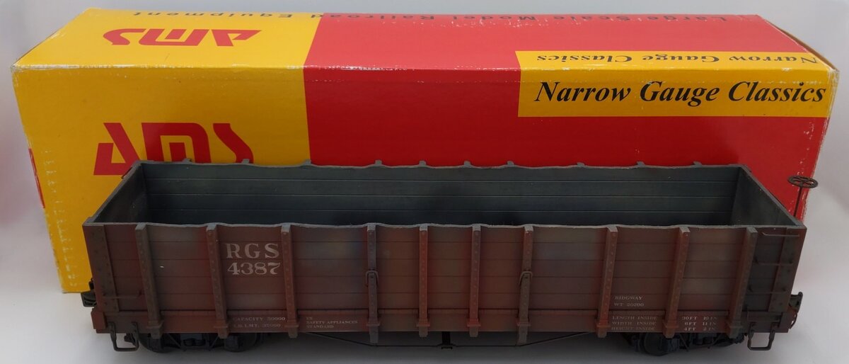Accucraft AMS AM31-052 Rio Grande Southern Narrow Gauge Gondola #4387 VG/Box