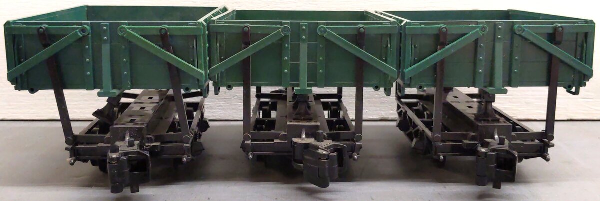Bachmann 92502 G Assembled 4-Wheel Side-Dump Mining Cars (Set of 3) EX/Box